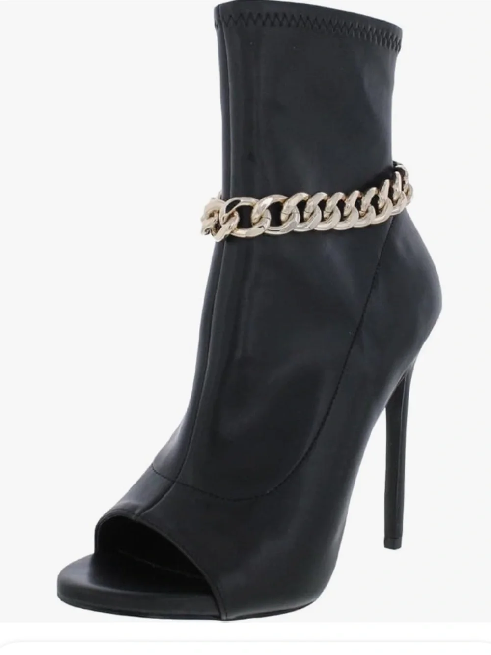 Steve Madden Elettra-C Zipper Closure Round Open Toe Chain Detailed Boots